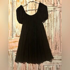 Rewind Black Eyelet Midi Dress